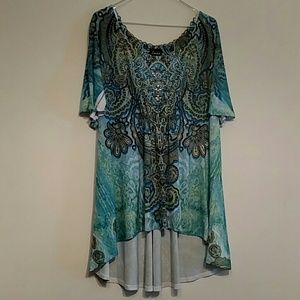 NWOT hi-low,sequined, Top size 3X